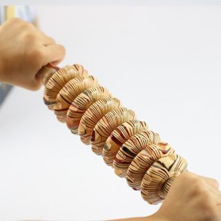 Gậy Lăn Massage Gỗ Di Động 8 Bánh – Dụng Cụ Massage Bụng, Lưng, Chân Thư Giãn NC 1