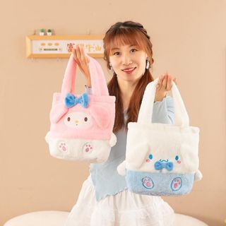 Túi xách lông mềm hình thú cute – Túi tote nữ dễ thương phong cách Hàn Quốc, túi xách đi chơi siêu xinh AM6