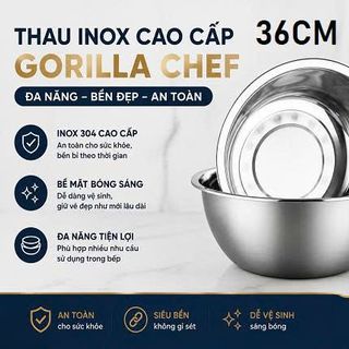 THAU INOX SIZE LỚN GORILLA CHEF 36CM (T120)