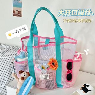 Túi lưới đi biển form lớn đa năng – Túi tote đựng đồ du lịch, gym, đồ tắm thoáng khí tiện lợi AM4