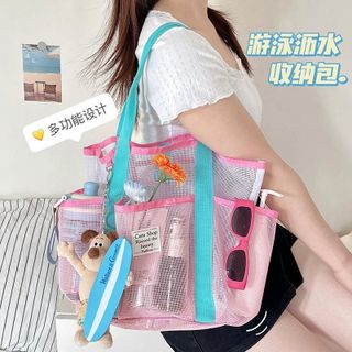Túi lưới đi biển form lớn đa năng – Túi tote đựng đồ du lịch, gym, đồ tắm thoáng khí tiện lợi AM4