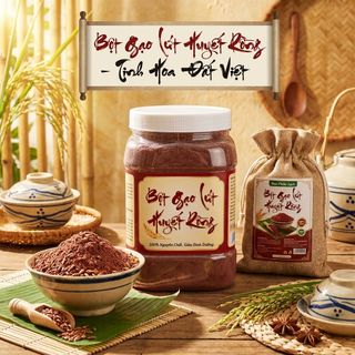 BỘT GẠO LỨT ĐỎ NGUYÊN CHẤT GIẢM CÂN AN TOÀN 500G - WINNIE HOUSE