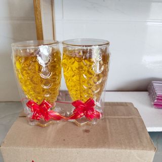 1 hộp Đèn cầy ly cá trung. Cao 12cm ( 3 cặp)