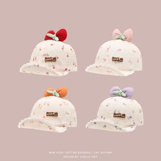 Mũ Lưỡi Trai Trẻ Em Bé Gái – Vành Mềm, Chống Nắng, Thiết Kế Cute Có Nơ Mùa Xuân & Thu AB69