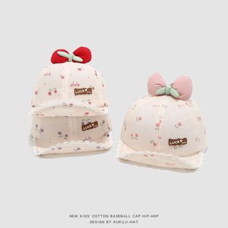 Mũ Lưỡi Trai Trẻ Em Bé Gái – Vành Mềm, Chống Nắng, Thiết Kế Cute Có Nơ Mùa Xuân & Thu AB69