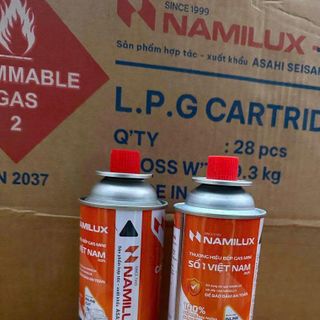 BÌNH GAS MINI NAMILUX 220GR MÀU CAM (T28)