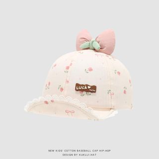 Mũ Lưỡi Trai Trẻ Em Bé Gái – Vành Mềm, Chống Nắng, Thiết Kế Cute Có Nơ Mùa Xuân & Thu AB69