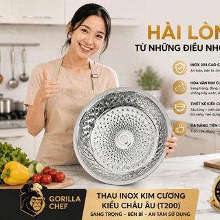 THAU INOX KIM CƯƠNG KIỂU CHÂU ÂU 30cm (T100)
