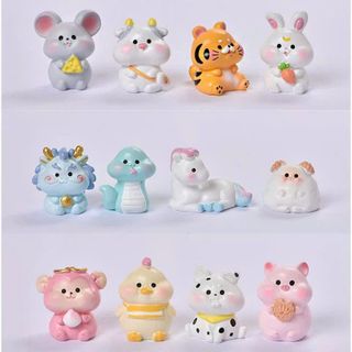 (BÁN SỈ)Bộ 12 Con Giáp Mini Siêu Dễ Thương – Trang Trí Góc Học Tập, Làm Quà Tặng Ý Nghĩa