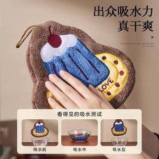 Khăn Lau Tay Hoạt Hình Hình Bánh Anh Đào – Mềm Mại, Tiện Lợi Treo Tường C49