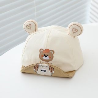 Mũ Lưỡi Trai Trẻ Em – Hình Gấu Nhỏ Dễ Thương, Vành Mỏng Mềm, Chống Nắng Mùa Xuân & Thu AB60