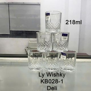 BỘ 6 LY THUỶ TINH WISHKY 218ML DELI KB028-1 (T12)