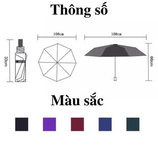 Ô CHE NẮNG, ĐI MƯA CHỐNG TIA UV GẤP GỌN, CẦM TAY, LOẠI TO - BH KIDS