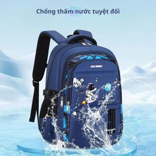 Balo phi hành gia chống gù BH Kidscho bé trai từ lớp 1-lớp 6, chất liệu Polyester chống nước,phản quang phát sáng-CH139