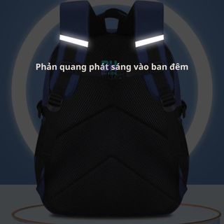 Balo phi hành gia chống gù BH Kidscho bé trai từ lớp 1-lớp 6, chất liệu Polyester chống nước,phản quang phát sáng-CH139