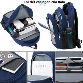 Balo phi hành gia chống gù BH Kidscho bé trai từ lớp 1-lớp 6, chất liệu Polyester chống nước,phản quang phát sáng-CH139