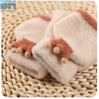Gang tay len dệt kim, thoáng khí, kháng khuẩn, họa tiết hoạt hình dễ thương (Dành cho bé từ 4-12 tuổi)