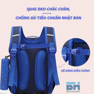 Tặng kèm hộp bút - Balo chống gù, chống thấm nước, cặp chống gù cho học sinh tiểu học, hoạt hình 3D siêu nhẹ BHS10