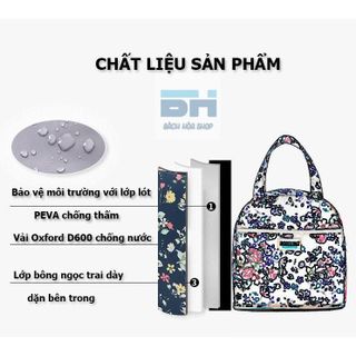 Túi đựng cơm giữ nhiệt BH Kids, túi đựng bình sữa, dã ngoại - Vải Oxford D600 chống nước TH75