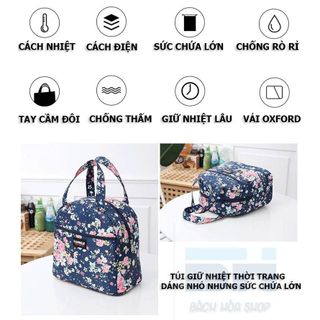 Túi đựng cơm giữ nhiệt BH Kids, túi đựng bình sữa, dã ngoại - Vải Oxford D600 chống nước TH75