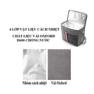 Túi đựng cơm giữ nhiệt BH Kids, đựng bình sữa, dã ngoại - Vải Oxford D600 chống nước cao cấp - BHS52