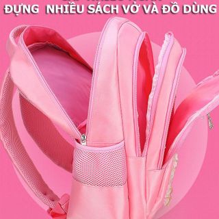 [CHỐNG NƯỚC] Balo đi học cho bé gái Mẫu giáo, Cấp 1- Mầm non, tiểu học (từ 3 đến 12 tuổi)- Hình mèo con dễ thương