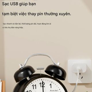 Đồng Hồ Báo Thức Để Bàn Phong Cách Vintage – Đồng Hồ Kim Chuông Kép Dễ Thương TT5
