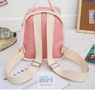 Balo vải Canvas hình chú gấu xinh xắn cho bé mẫu giáo, nhà trẻ BHS07