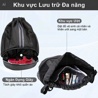 Túi đựng đồ thể thao đa năng, có ngăn để giày riêng biệt, classic cá tính, dây rút tiện lợi, vải Oxford chống nước CH195