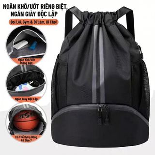 Túi đựng đồ thể thao đa năng, có ngăn để giày riêng biệt, classic cá tính, dây rút tiện lợi, vải Oxford chống nước CH195