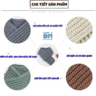 Khăn len quàng cổ EST LOVE dày dặn giữ ấm phù hợp cho bé từ 3 đến 12 tuổi - Thời trang thu đông cho bé