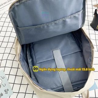 Combo Móc khóa và Balo Vải Kaki Doughnut thời trang cao cấp, chống thấm nước, nhiều ngăn CH115-BH Kids Đeo Vai Backpack Ba lô
