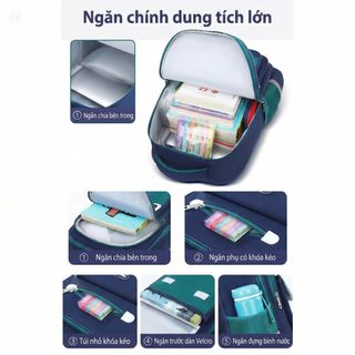 Balo học sinh tiểu học Boomheart chống thấm nước, siêu nhẹ giảm gánh nặng, sức chứa lớn CH194