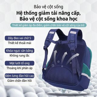Balo học sinh tiểu học Boomheart chống thấm nước, siêu nhẹ giảm gánh nặng, sức chứa lớn CH194
