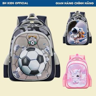 Balo mẫu giáo chống thấm nước BH Kids, hoạt hình 3D - hình quả bóng, phi hành gia, nàng tiên cá, ngựa pony hồng - CH193