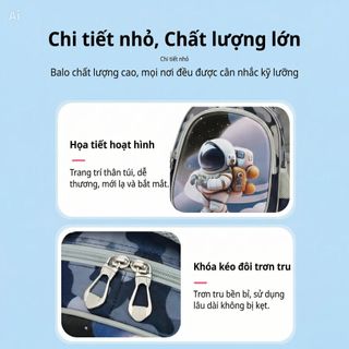 Balo mẫu giáo chống thấm nước BH Kids, hoạt hình 3D - hình quả bóng, phi hành gia, nàng tiên cá, ngựa pony hồng - CH193