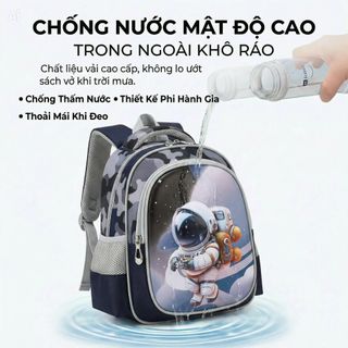Balo mẫu giáo chống thấm nước BH Kids, hoạt hình 3D - hình quả bóng, phi hành gia, nàng tiên cá, ngựa pony hồng - CH193