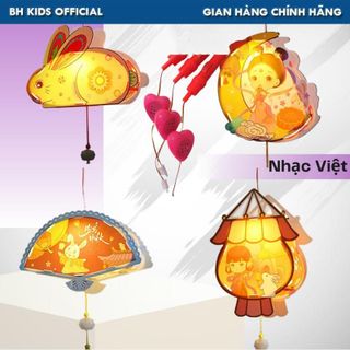 Lồng đèn trang trí trung thu BH Kids cho bé, có nhạc lời Việt, hình thú dễ thương, phù hợp cho bé trai và bé gái
