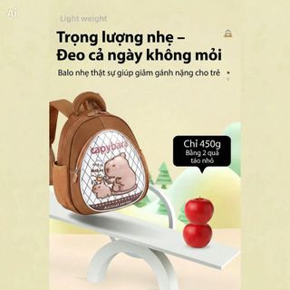 Balo mẫu giáo chống thấm nước BH Kids, hoạt hình 3D - Capybara Labubu cho bé - CH192