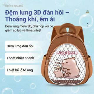 Balo mẫu giáo chống thấm nước BH Kids, hoạt hình 3D - Capybara Labubu cho bé - CH192