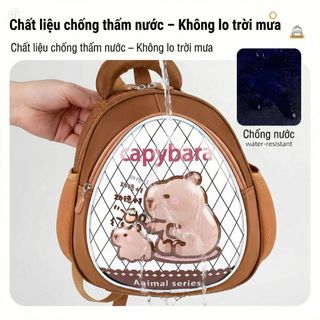 Balo mẫu giáo chống thấm nước BH Kids, hoạt hình 3D - Capybara Labubu cho bé - CH192