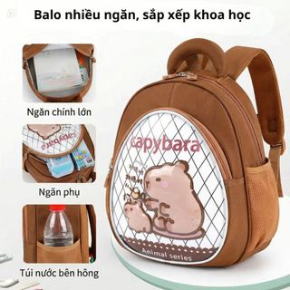 Balo mẫu giáo chống thấm nước BH Kids, hoạt hình 3D - Capybara Labubu cho bé - CH192
