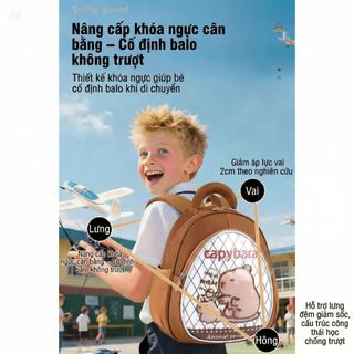 Balo mẫu giáo chống thấm nước BH Kids, hoạt hình 3D - Capybara Labubu cho bé - CH192