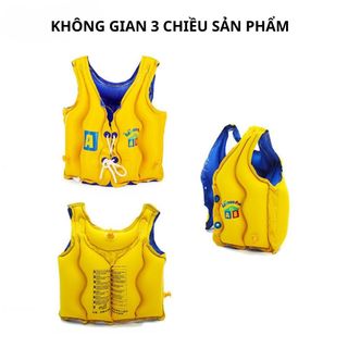 Combo Áo phao - Tay bơi bơm hơi, gấp gọn cho bé từ 10-60kg, chất liệu PVC an toàn cho trẻ em, nhiều ngăn chứa hơi tiện lợi
