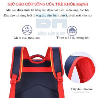 Tặng kèm hộp bút - Balo học sinh tiểu học, hoạt hình 3D - Chất liệu chống thấm
