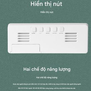 Đồng Hồ Báo Thức LED Gương Thông Minh – Hiển Thị Nhiệt Độ, Lịch, Thứ Và Tháng TT2
