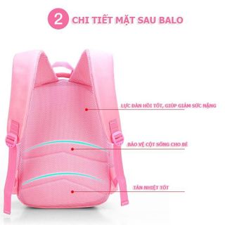 Balo con mèo màu hồng BH Kids, chống thấm nước, nhiều ngăn tiện ích, dành học sinh cấp 1, tiểu học - BHS63