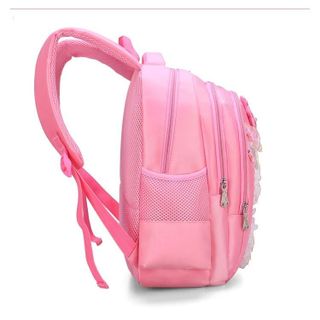 Balo con mèo màu hồng BH Kids, chống thấm nước, nhiều ngăn tiện ích, dành học sinh cấp 1, tiểu học - BHS63