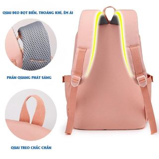 Balo Ulzzang kèm gấu xinh xắn, đựng được laptop 17 inch, vải Oxford chống nước, chống sốc, siêu nhẹ - CH178