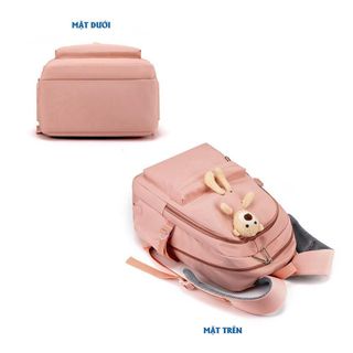 Balo Ulzzang kèm gấu xinh xắn, đựng được laptop 17 inch, vải Oxford chống nước, chống sốc, siêu nhẹ - CH178